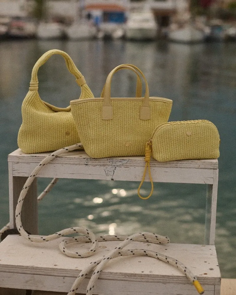 Icaria Straw Mini Tote Yellow