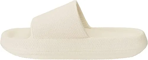 Joomra Shower Slippers for Women Mens Massage Foam Pillow House Shower Bath Bathroom Home Platform Sandals Slipers Cushion Cloud Slides for Ladies Female Male Sandles Beige 39-40