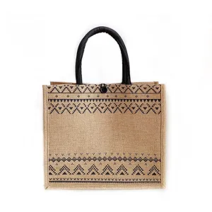 Jute Tote Bag with Handle Reusable Handbags Burlap Tote Mama Bag Style 2