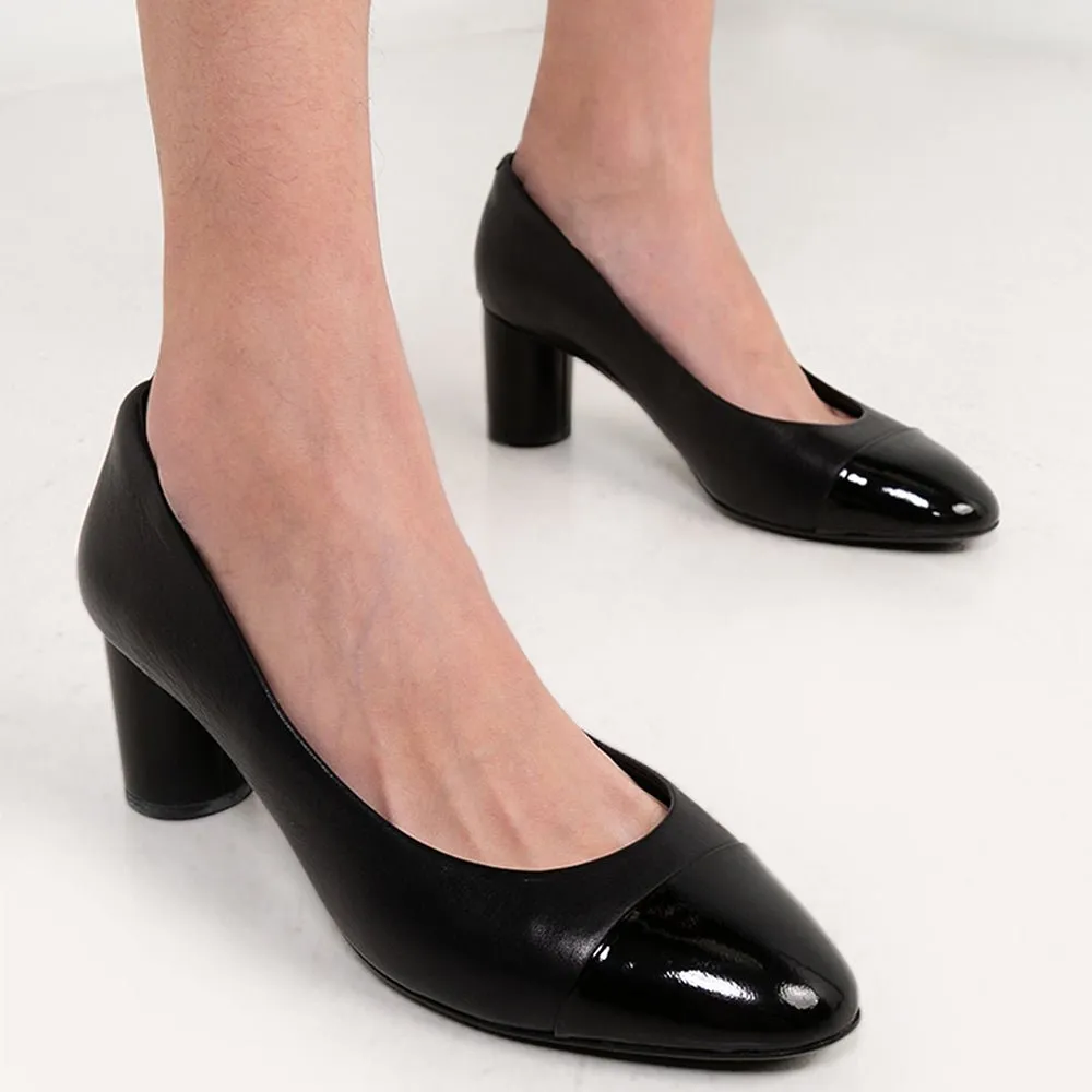 Karla Black Cap Toe Block Heels