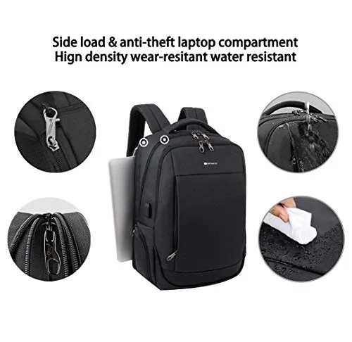 KOPACK Business Laptop Backpack Side Load Computer Travel Backpack Usb Port Water Resistant 15.6