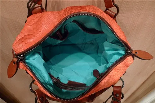 Pauric Sweeney Orange Python Overnight Purse