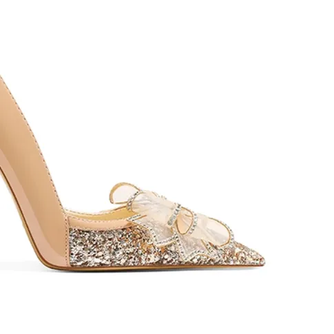 PERAC Diamante Bow High Heel Pumps - 10cm