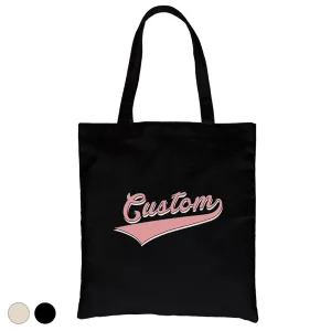 Pink College Swoosh Pop Pleasing Custom Personalized Canvas Bag