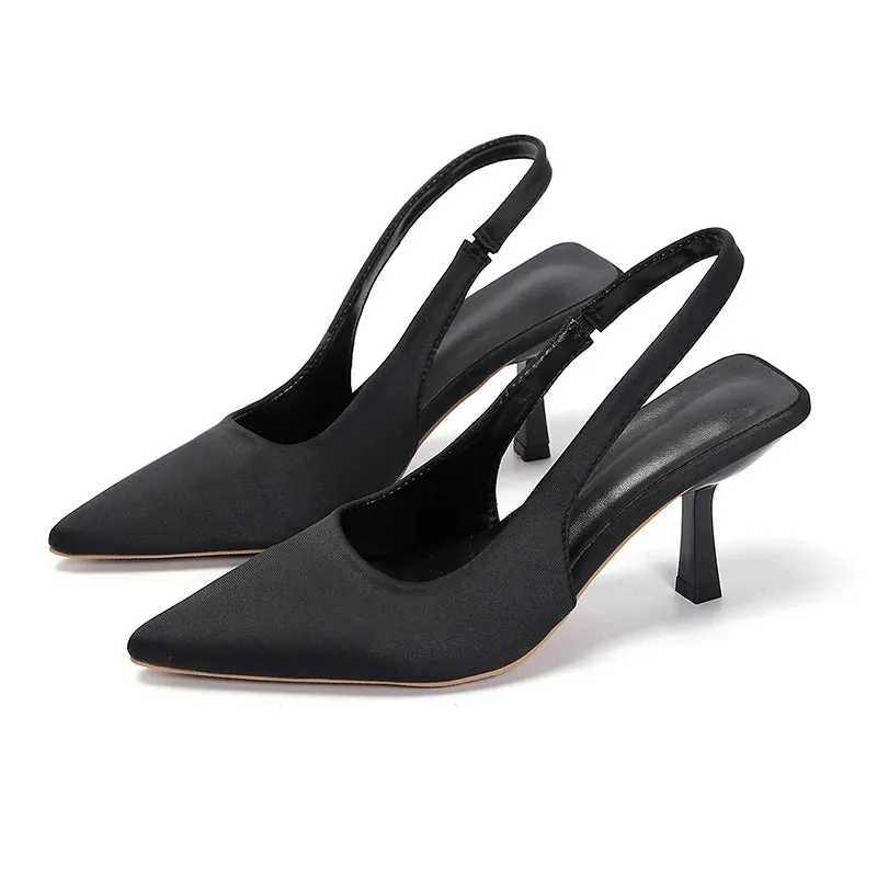 Pointed Toe Sling Back Stiletto Heel Sandals