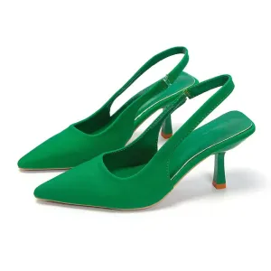Pointed Toe Sling Back Stiletto Heel Sandals