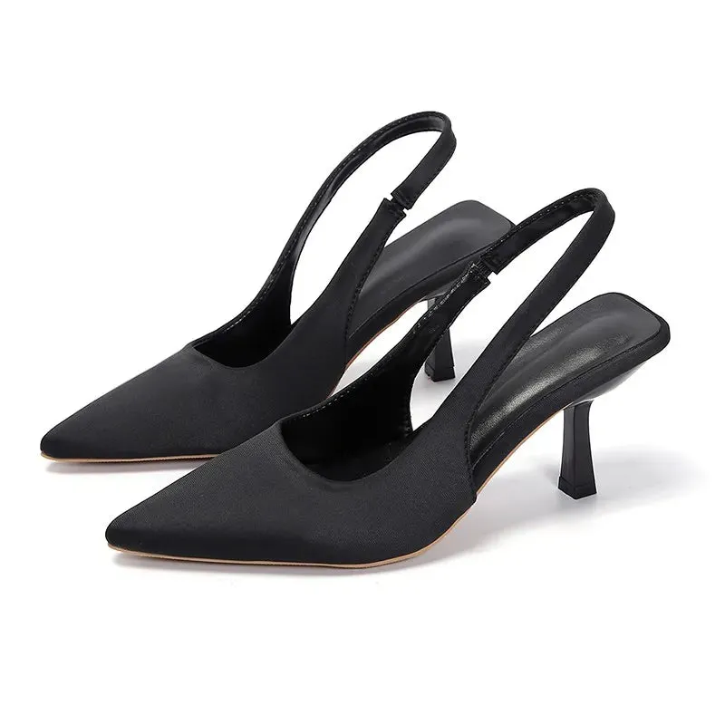 Pointed Toe Sling Back Stiletto Heel Sandals