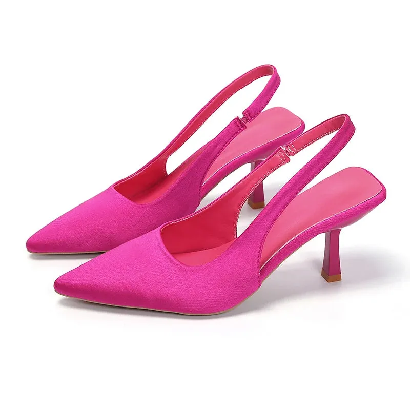 Pointed Toe Sling Back Stiletto Heel Sandals