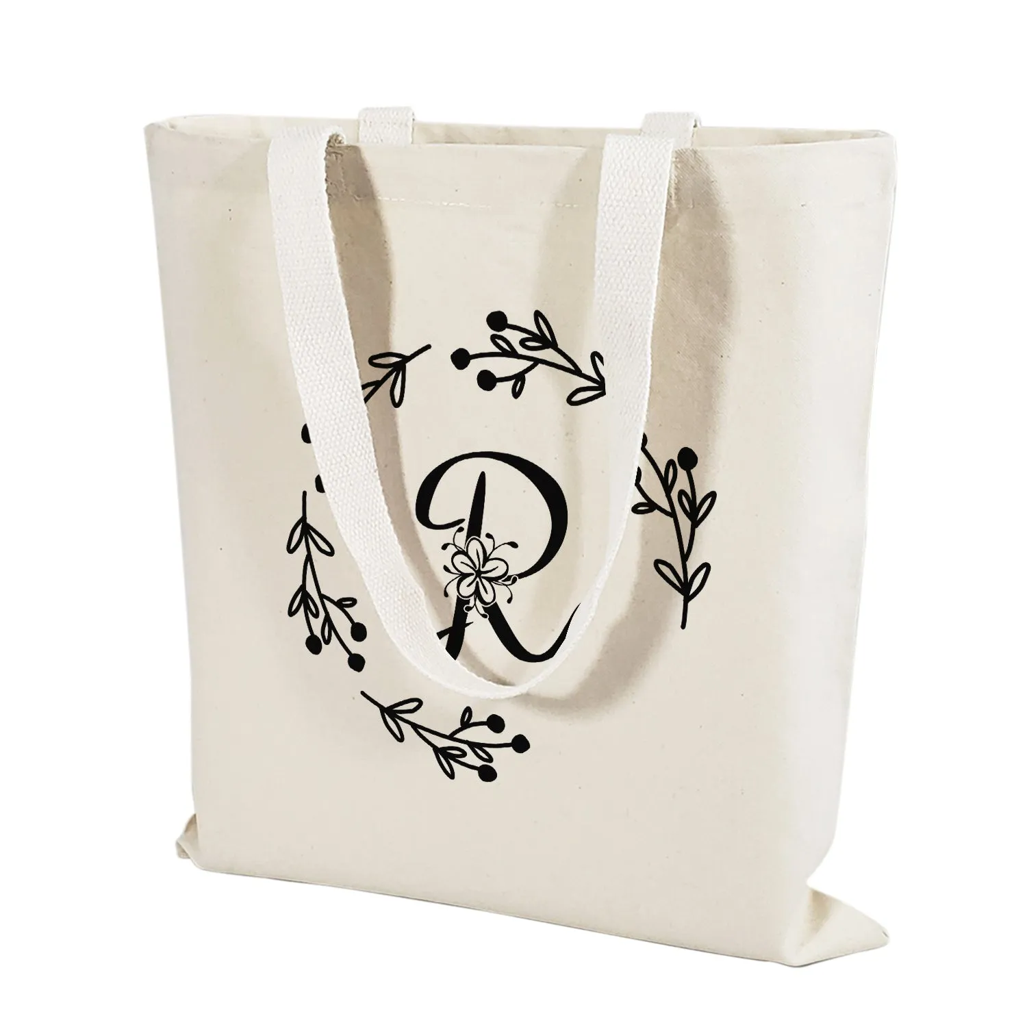 ''R'' Letter Initial Canvas Tote Bag - Initials Bags