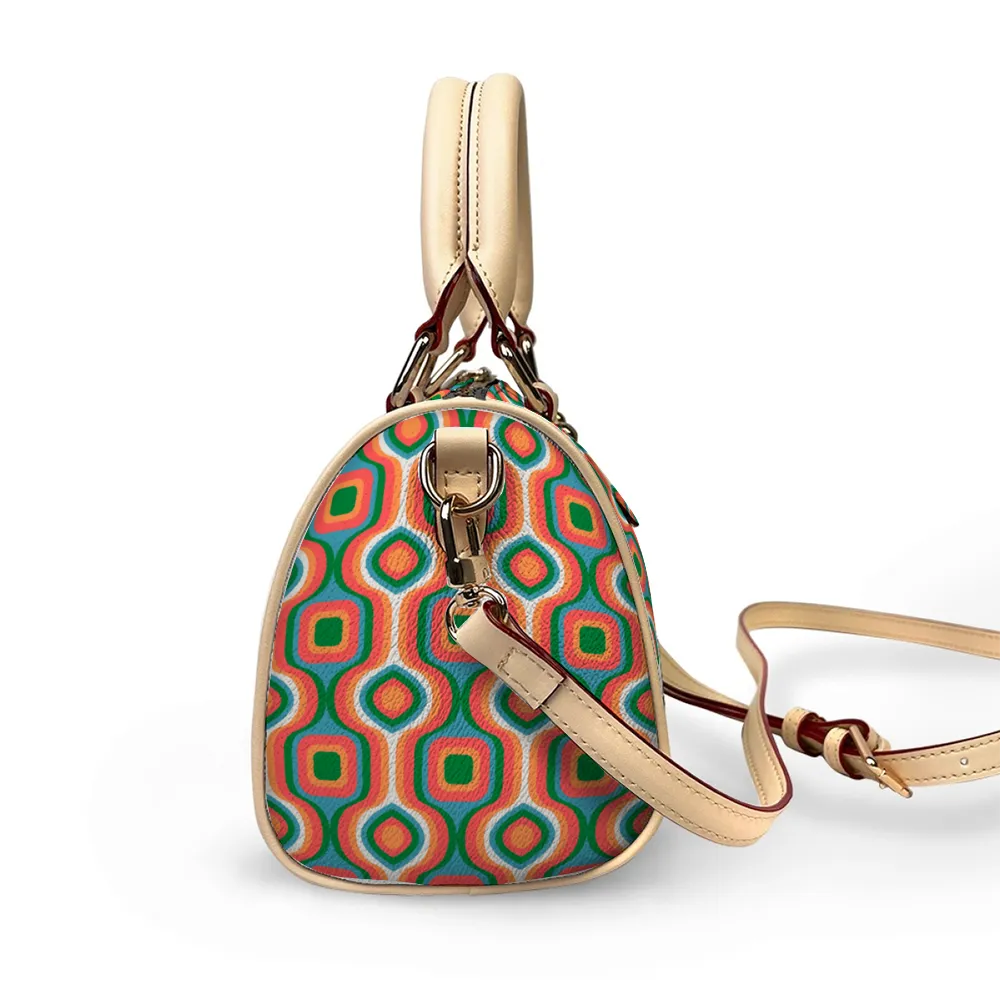 Retro Handbag Shoulder Bags Artificial Leather Handbags with Removable Strap