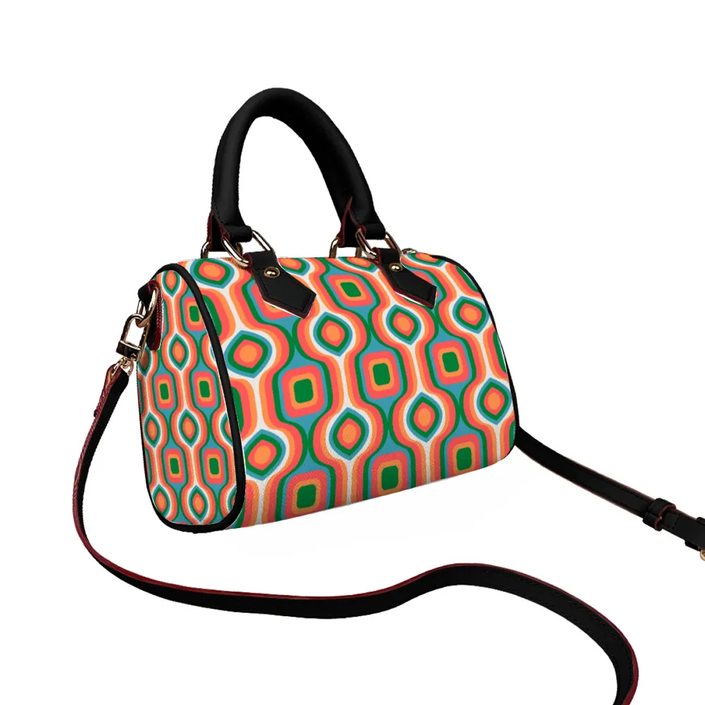 Retro Handbag Shoulder Bags Artificial Leather Handbags with Removable Strap
