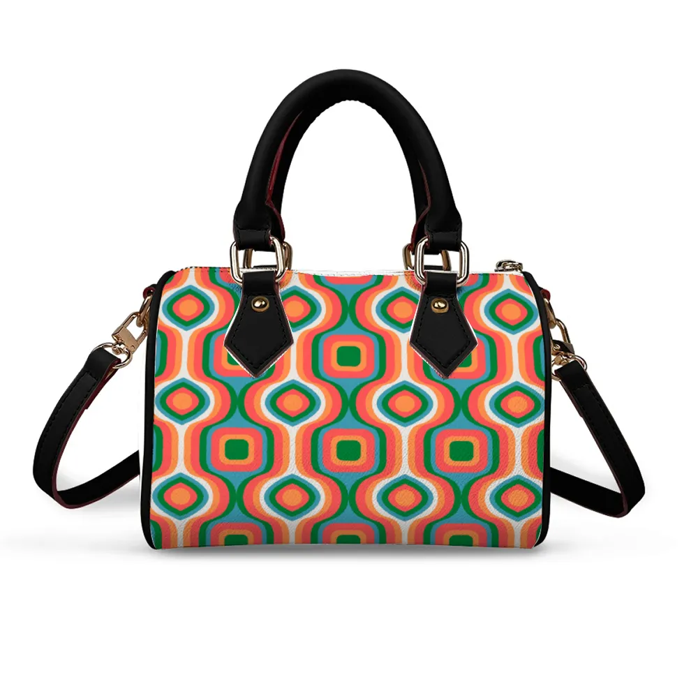 Retro Handbag Shoulder Bags Artificial Leather Handbags with Removable Strap