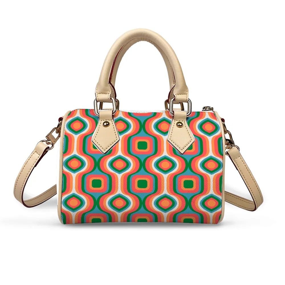 Retro Handbag Shoulder Bags Artificial Leather Handbags with Removable Strap