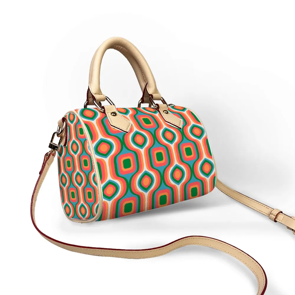 Retro Handbag Shoulder Bags Artificial Leather Handbags with Removable Strap
