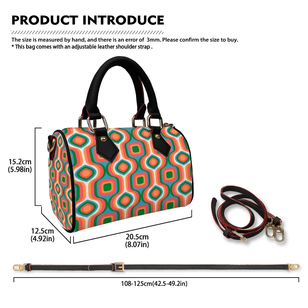 Retro Handbag Shoulder Bags Artificial Leather Handbags with Removable Strap