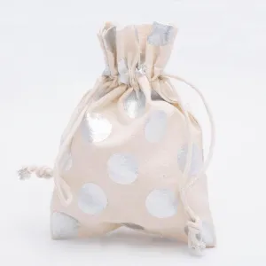 Richland Cotton Bag 5" x 7" with Silver Dots Set of 12