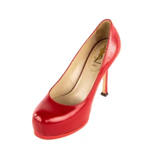Saint Laurent Red Leather Tribtoo Platform Pumps Size US 6 | EU 36