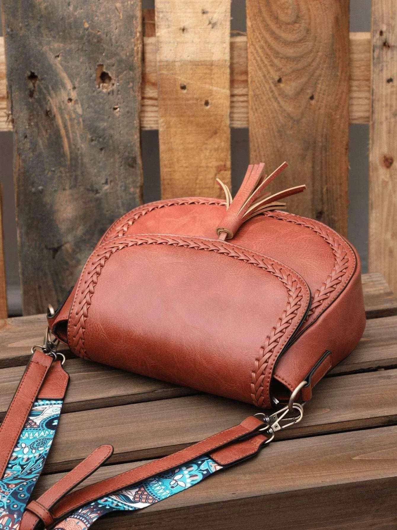 Stylish Vegan Leather Saddle Bag - The JOELLE by Nichole Collection