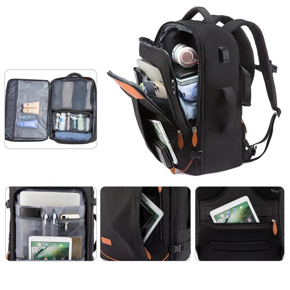 Travel Laptop Backpack Carry on Luggage Bag with 3 Packing Cubes and Shoe Bag