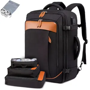 Travel Laptop Backpack Carry on Luggage Bag with 3 Packing Cubes and Shoe Bag