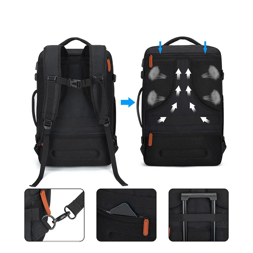 Travel Laptop Backpack Carry on Luggage Bag with 3 Packing Cubes and Shoe Bag