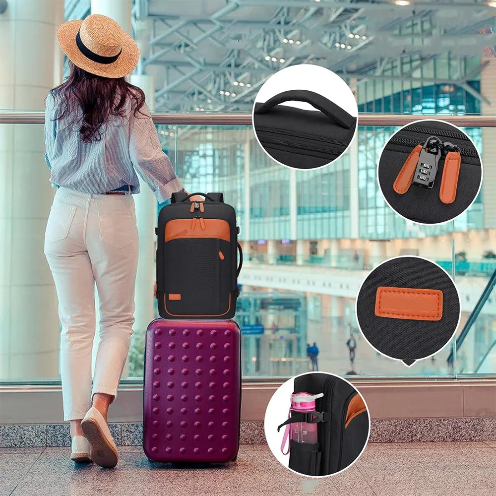 Travel Laptop Backpack Carry on Luggage Bag with 3 Packing Cubes and Shoe Bag