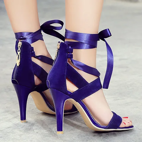 Women's Tied Strap Stiletto Heels Sandals